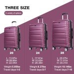 Lightweight 3-Piece Hardshell Luggage Set - Red