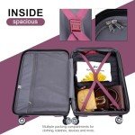Lightweight 3-Piece Hardshell Luggage Set - Red