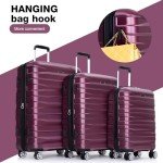 Lightweight 3-Piece Hardshell Luggage Set - Red