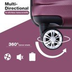 Lightweight 3-Piece Hardshell Luggage Set - Red