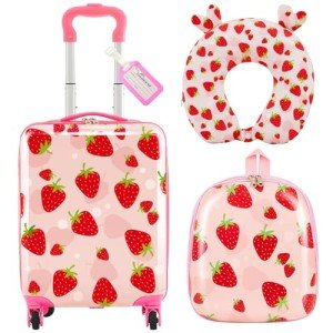 Kids 4-Piece Luggage Set with Rolling Suitcase