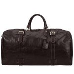 Personalized Black Luxury Leather Travel Duffle Bag
