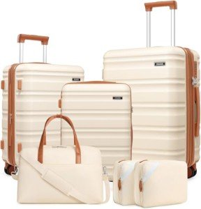 6-Piece Expandable Suitcase Set with TSA Lock