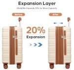 6-Piece Expandable Suitcase Set with TSA Lock