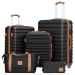 Coolife 3-Piece Hardside Luggage Set with TSA Lock
