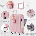 Merax 3-Piece Hardside Luggage Set, Pink