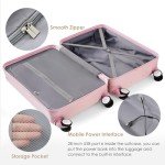 Merax 3-Piece Hardside Luggage Set, Pink