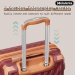 Melalenia 7-Piece Hard Shell Luggage Set - Red Brown