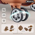 Melalenia 7-Piece Hard Shell Luggage Set - Red Brown