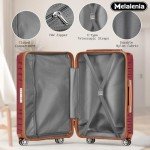 Melalenia 7-Piece Hard Shell Luggage Set - Red Brown