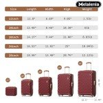 Melalenia 7-Piece Hard Shell Luggage Set - Red Brown