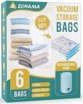 Travel Vacuum Storage Bags with Electric Pump - 6 Pack