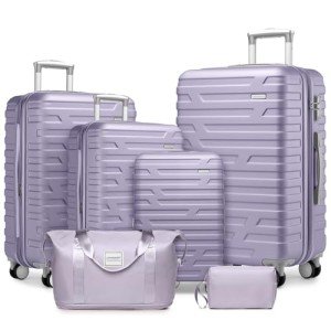 Lavender 6-Piece Hardside Luggage Set with Wheels