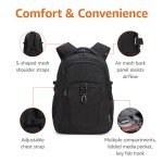 Amazon Basics 15.6" Laptop Travel Backpack, Black