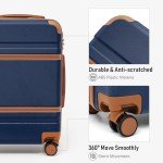 4-Piece ABS Carry-On Luggage Set - Navy Brown
