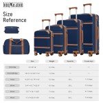 4-Piece ABS Carry-On Luggage Set - Navy Brown