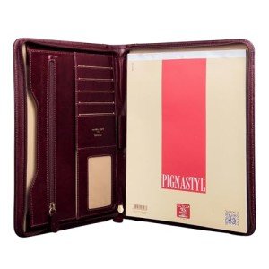 Personalized Burgundy Leather Business Portfolio - Dimaro