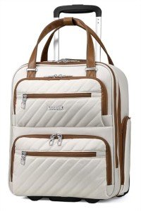 LUGGEX Lightweight Underseat Carry-On Suitcase - Cream White