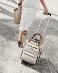 LUGGEX Lightweight Underseat Carry-On Suitcase - Cream White