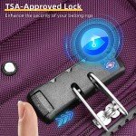 LARVENDER 5-Piece Expandable Luggage Set, Purple