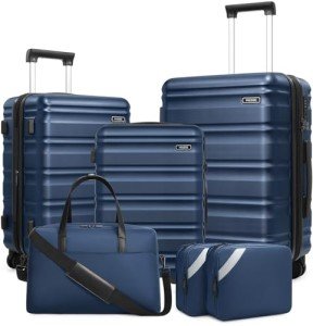 Miusse 6-Piece Expandable Hard Shell Luggage Set