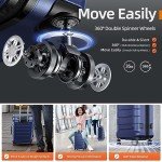 Expandable Blue 3-Piece Luggage Set with Wheels