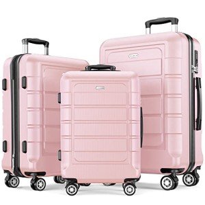 SHOWKOO Pink 3-Piece Expandable Luggage Set