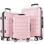 SHOWKOO Pink 3-Piece Expandable Luggage Set
