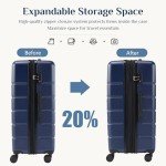 OLIXIS 24-Inch Expandable Hardside Luggage - Blue
