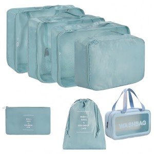 7-Piece Travel Packing Cube Set in Blue
