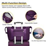 LARVENDER 5-Piece Expandable Luggage Set, Purple