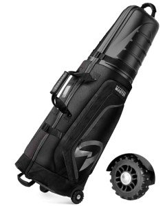 Lightweight Golf Travel Bag with Wheels - Rock Black