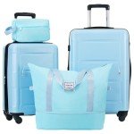 Light Blue 4-Piece Hardside Luggage Set