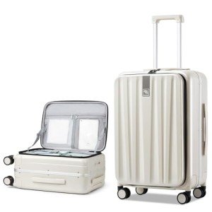 Hanke 26" Hard Shell Luggage Suitcase - Ivory White