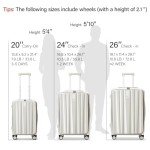 Hanke 26" Hard Shell Luggage Suitcase - Ivory White