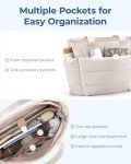 BAGSMART Women's Lightweight Quilted Tote Bag - Beige