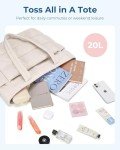 BAGSMART Women's Lightweight Quilted Tote Bag - Beige