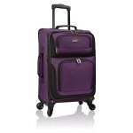 Expandable Purple Carry-On Luggage Set with Wheels
