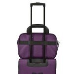 Expandable Purple Carry-On Luggage Set with Wheels