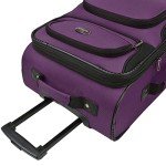 Expandable Purple Carry-On Luggage Set with Wheels