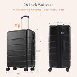 28-Inch Hard Shell Suitcase with Spinner Wheels