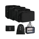 7-Piece Travel Packing Cube Set in Black