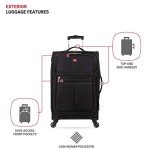 SwissGear 4010 Black 23-Inch Softside Spinner Luggage