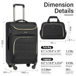 Coolife 20-Inch Lightweight Pink Rolling Suitcase