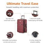 Amazon Basics Red Luggage Set with Tote Bag