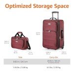 Amazon Basics Red Luggage Set with Tote Bag