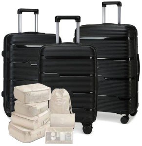 Ledaou 3-Piece Luggage Set with Packing Cubes