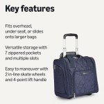 Amazon Basics 14" Underseat Rolling Luggage - Navy