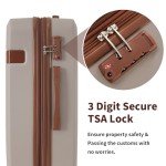 Merax Lightweight Khaki 8-Piece Luggage Set