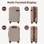 Merax Lightweight Khaki 8-Piece Luggage Set